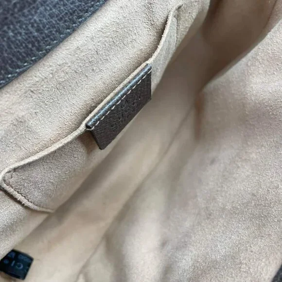 100% Authentic GUCCI Padlock Brown Bengal Canvas Shoulder Bag - Picture 12 of 15